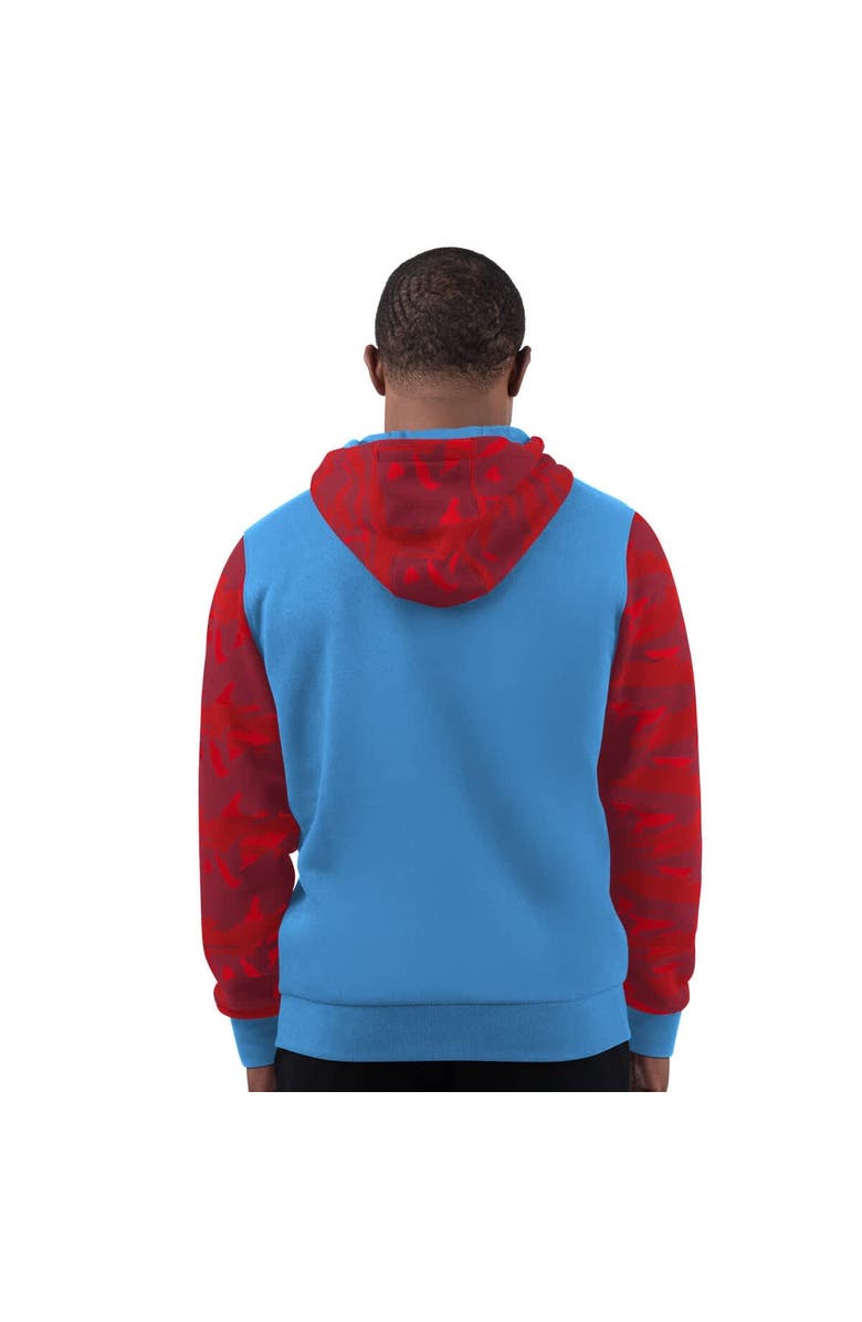 STARTER Men's Starter Light Blue Houston Oilers Thursday Night Gridiron Vintage Logo Full-Zip Hoodie, Alternate, color, Light Blue