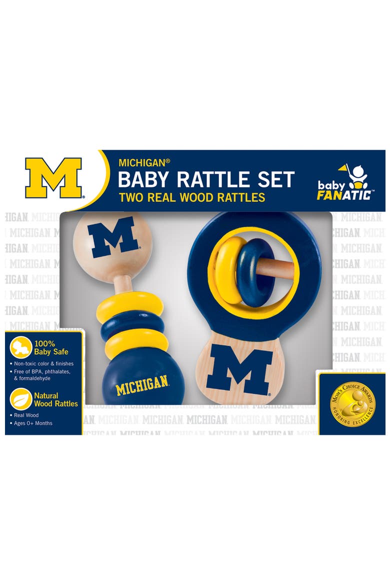 Michigan Wolverines Baby Rattles 2-Pack, Alternate, color, Multicolor