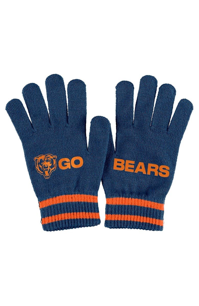 WEAR by Erin Andrews Women's WEAR by Erin Andrews  Navy Chicago Bears Double Jacquard Cuffed Knit Hat with Pom and Gloves Set, Alternate, color, 