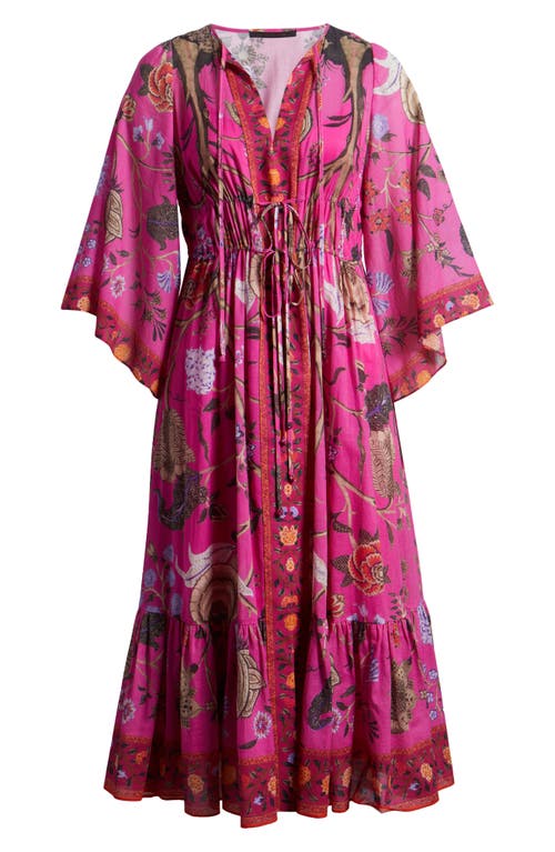 Kobi Halperin Reese Floral-print Cotton Midi Dress In Pink Multi