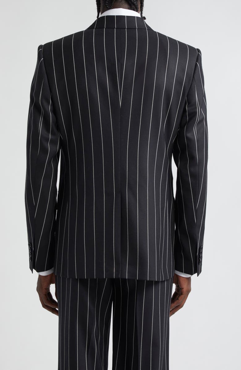 Dolce&Gabbana Sicilia Fit Pinstripe Double Breasted Wool Blazer, Alternate, color, Rigato