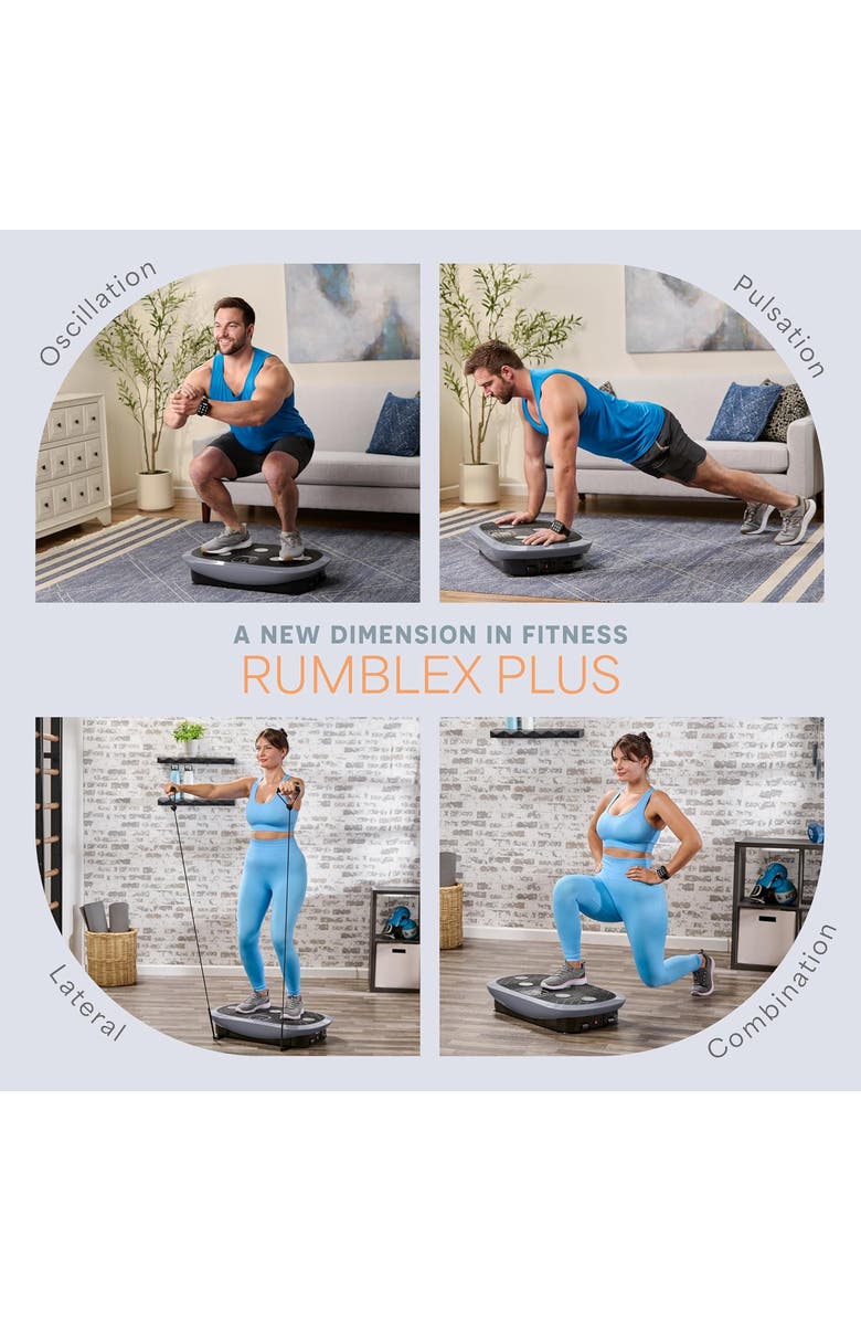 Lifepro Rumblex Plus 4D Vibration Plate Machine Exercise Machine with Triple Motors for Recovery and Fat Burn, Alternate, color, Grey