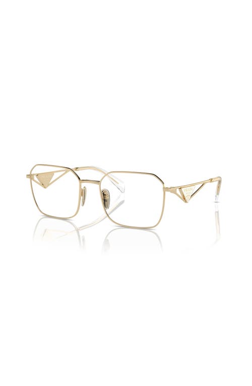 Prada 55mm Irregular Optical Glasses In Gold