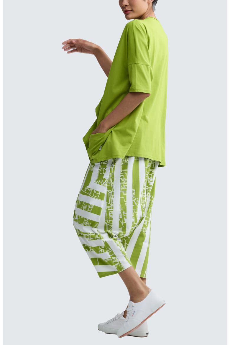 Thessaly Striped Jersey Harem Pants, Alternate, color, Lime