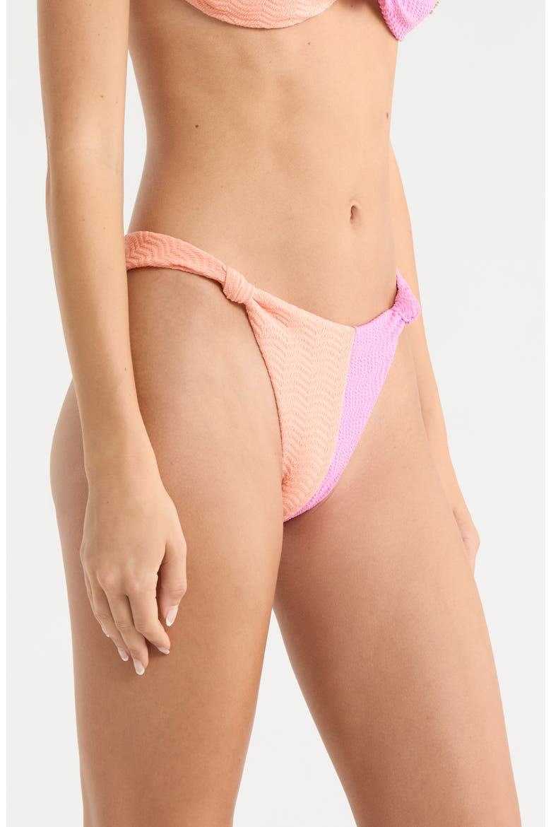 Topanga Textured High Cut Bikini Bottoms, Alternate, color, MULTI