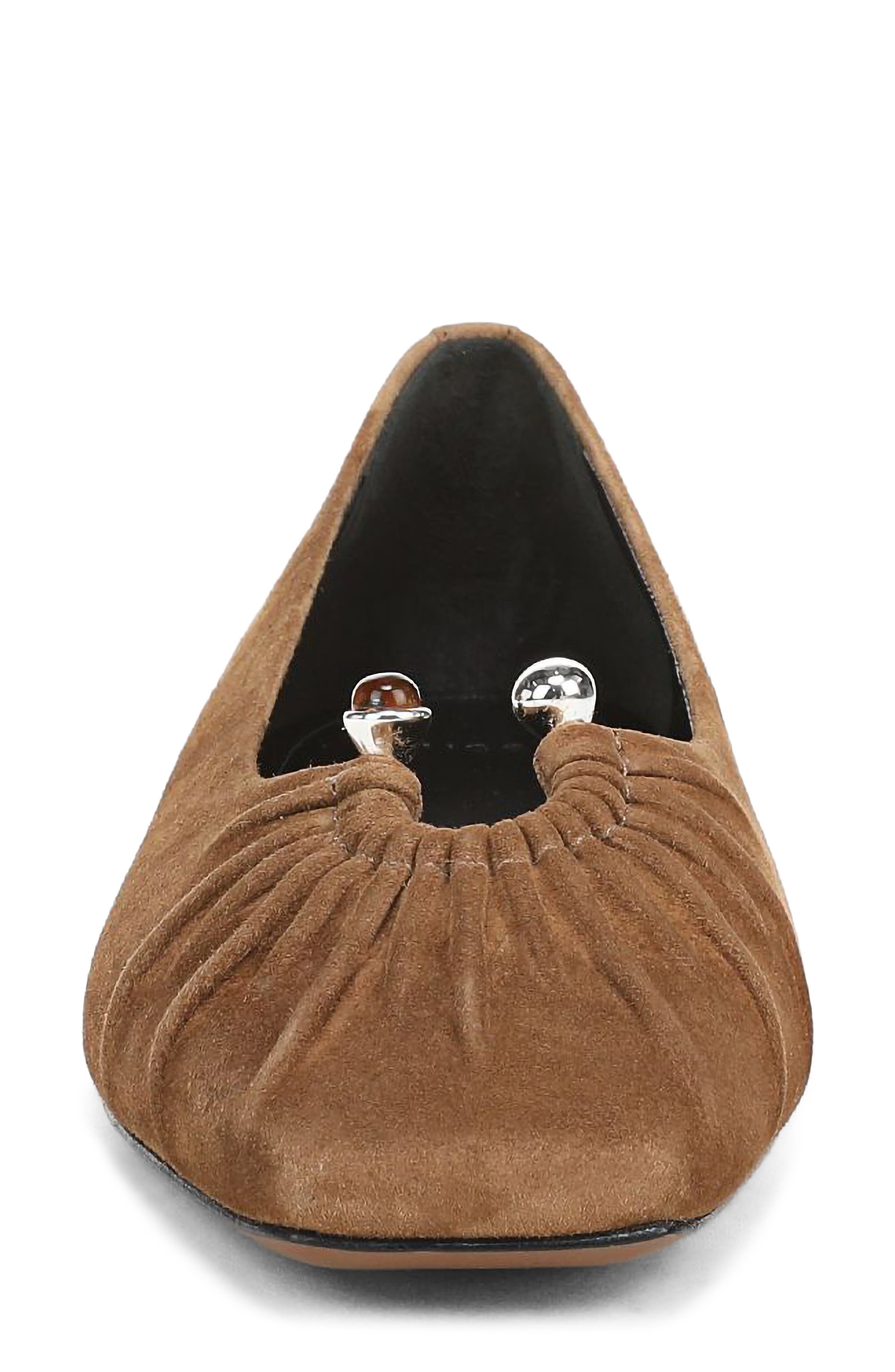 Dany Leather Flat, Alternate, color, ELMWOOD SUEDE