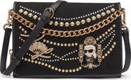 KARL LAGERFELD PARIS Lourdes Crossbody Bag with Pearl Embellishments