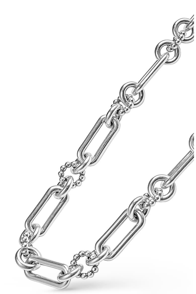 Signature Caviar Link Necklace, Alternate, color, SILVER