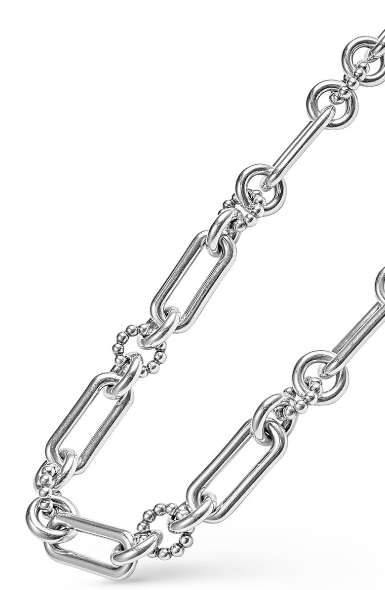 LAGOS Signature Caviar Link Necklace, Alternate, color, Silver