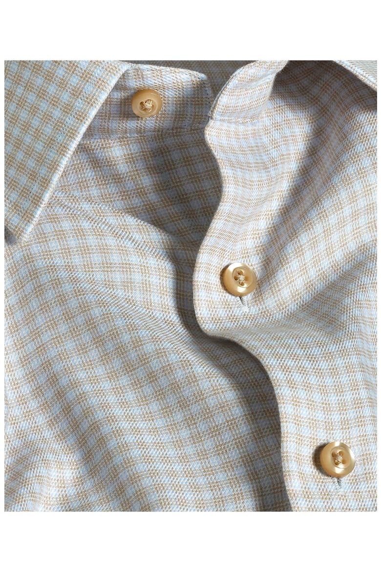 Trim Fit Check Cotton & Cashmere Dobby Dress Shirt, Alternate, color, DUNE