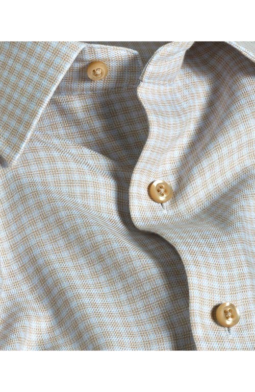 David Donahue Trim Fit Check Cotton & Cashmere Dobby Dress Shirt In Neutral