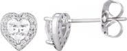 Adornia Cubic Zirconia Halo Heart Stud Earrings