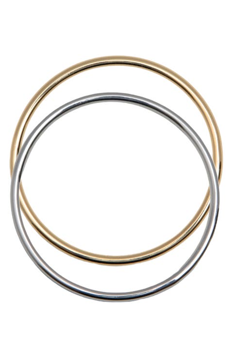 Two-Tone Bangle Set