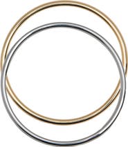Argento Vivo Sterling Silver Two-Tone Bangle Set