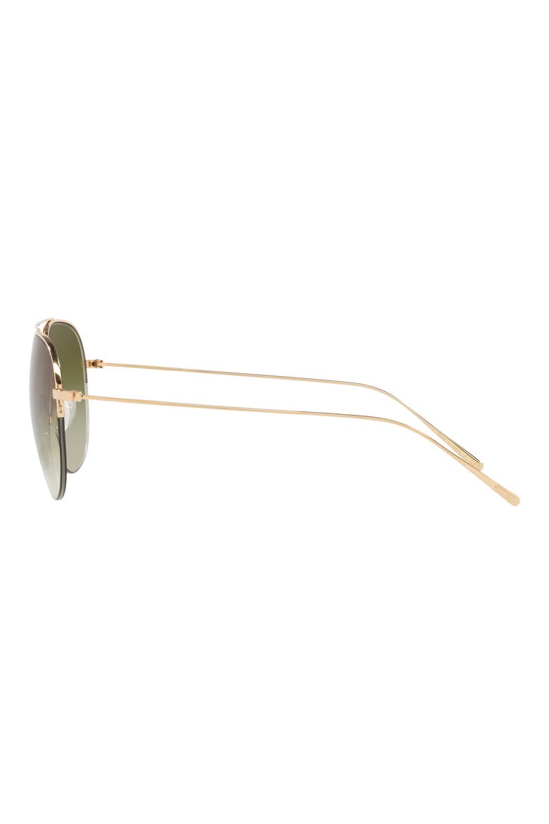 Cleamons 60mm Gradient Pilot Sunglasses, Alternate, color, GOLD / OLIVE GRADIENT
