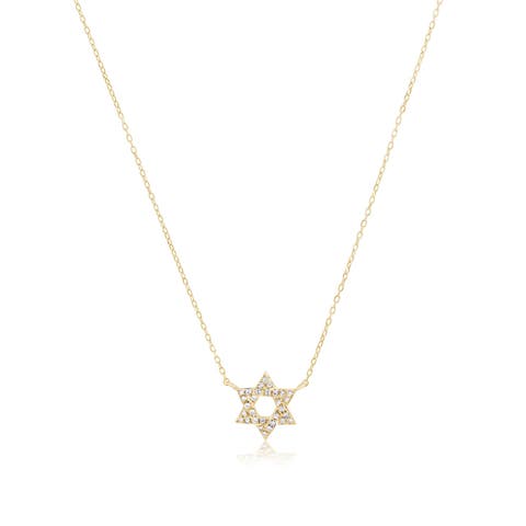 Diamond Star of David Necklace