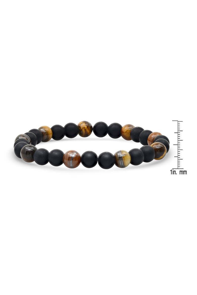 Men's Tiger's Eye & Black Lava Stone Beaded Bracelet, Alternate, color, BLACK