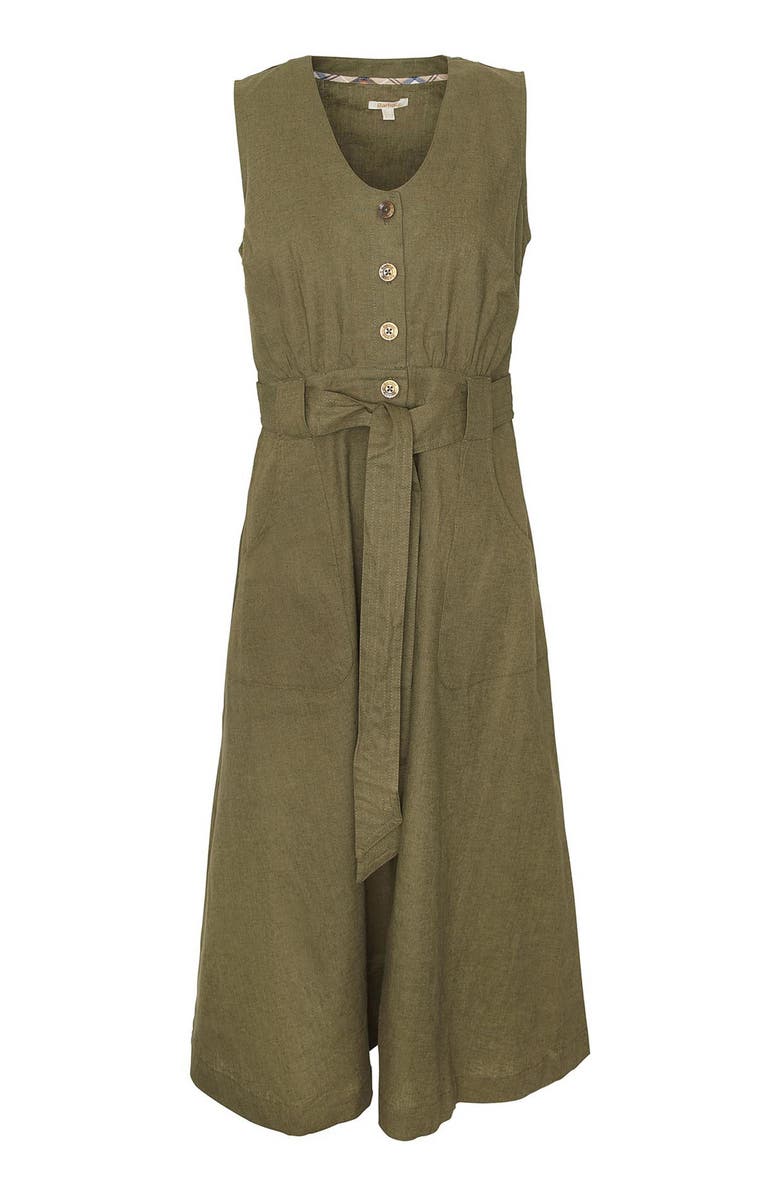 Barbour Rutherglen Cotton & Linen Midi Dress, Alternate, color, 