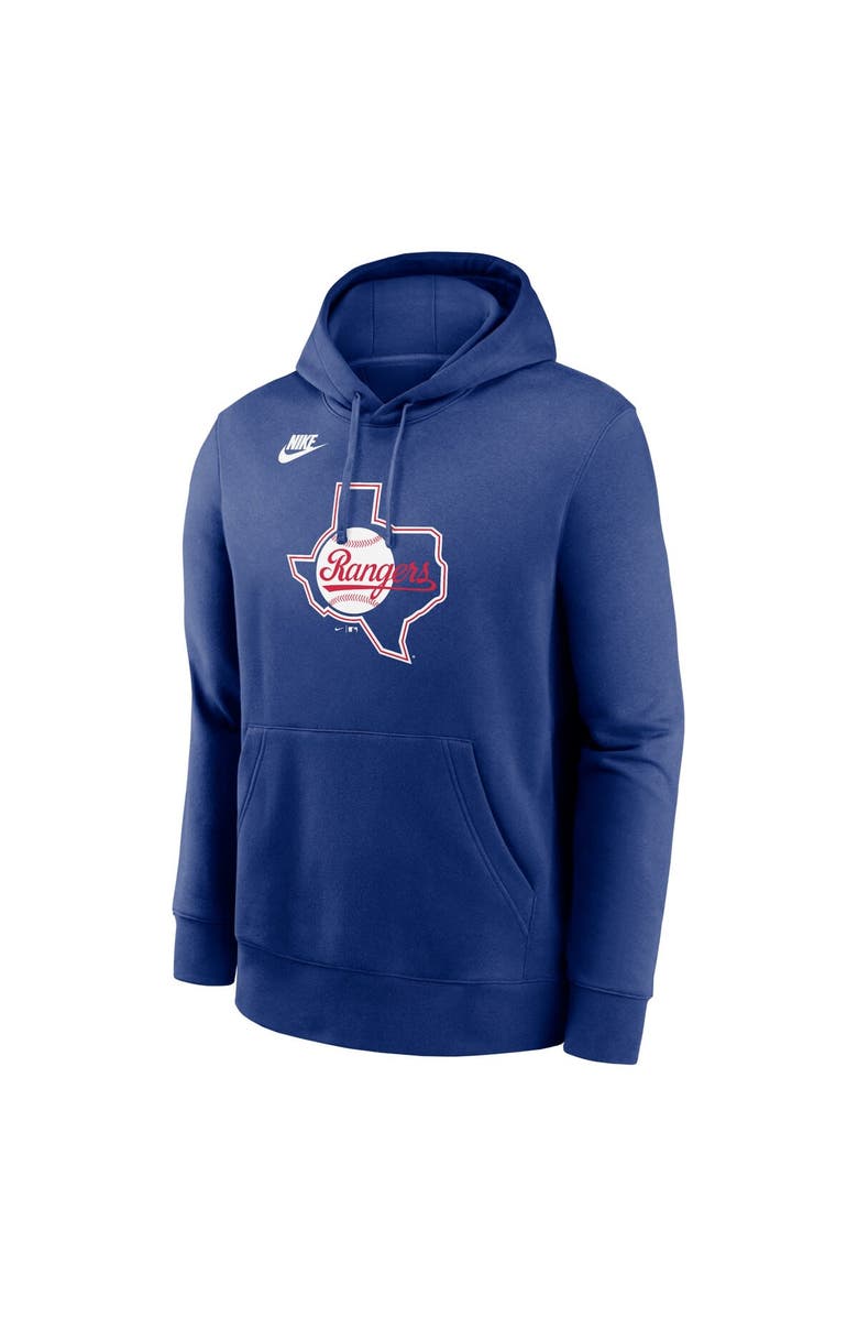 Nike Men's Nike Royal Texas Rangers Cooperstown Collection Team Logo Fleece Pullover Hoodie, Alternate, color, 