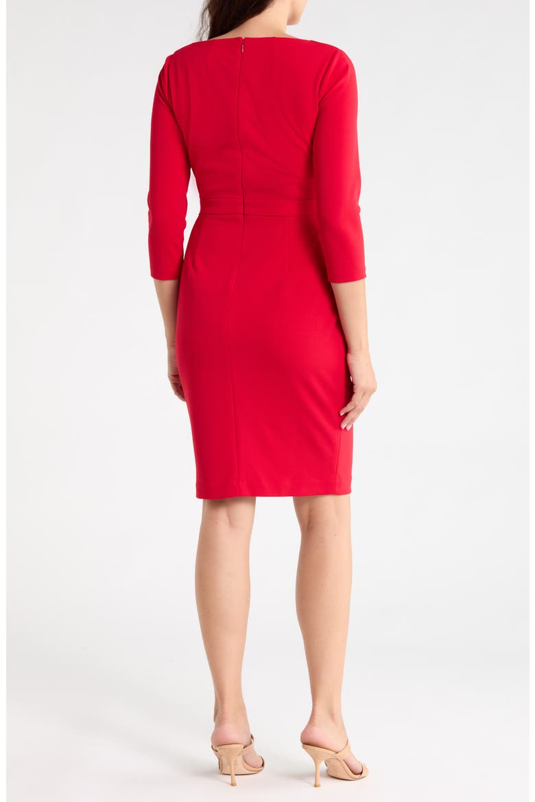 Bow Sheath Dress, Alternate, color, RED