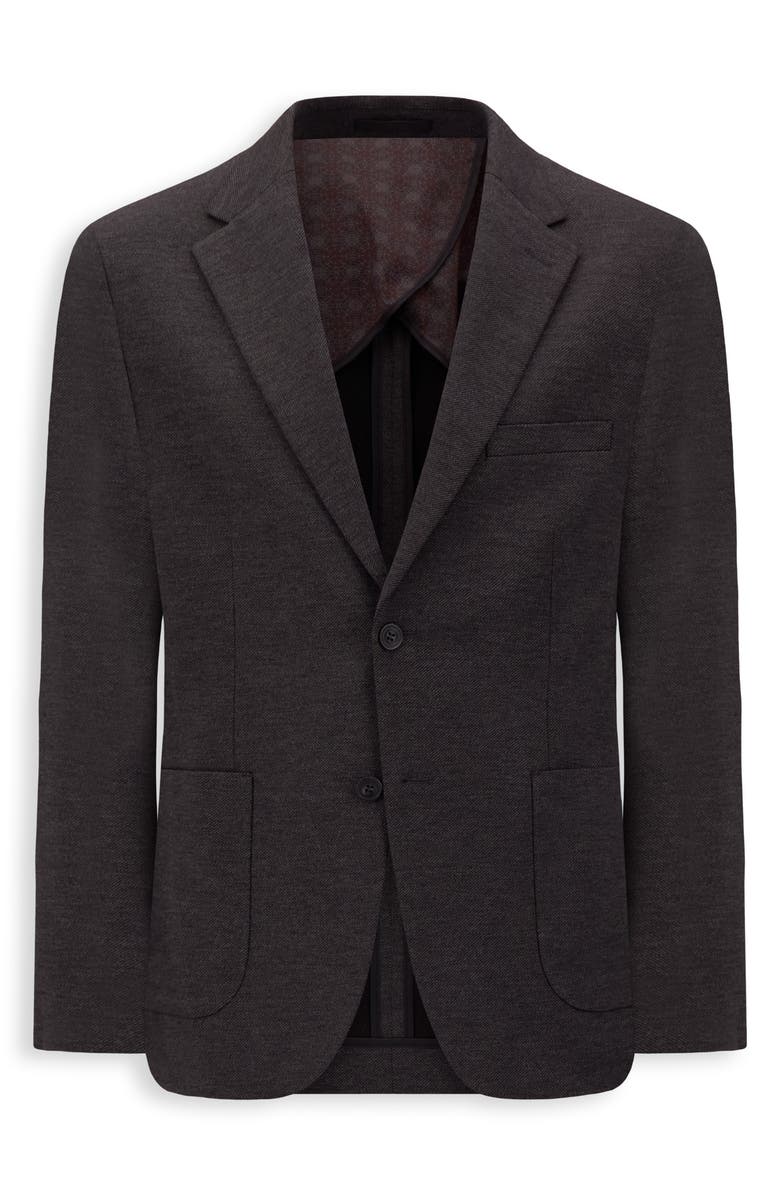 Victor Emmanuel Charcoal Grey Mélange Comfort Knit Sport Coat, Alternate, color, Charcoal