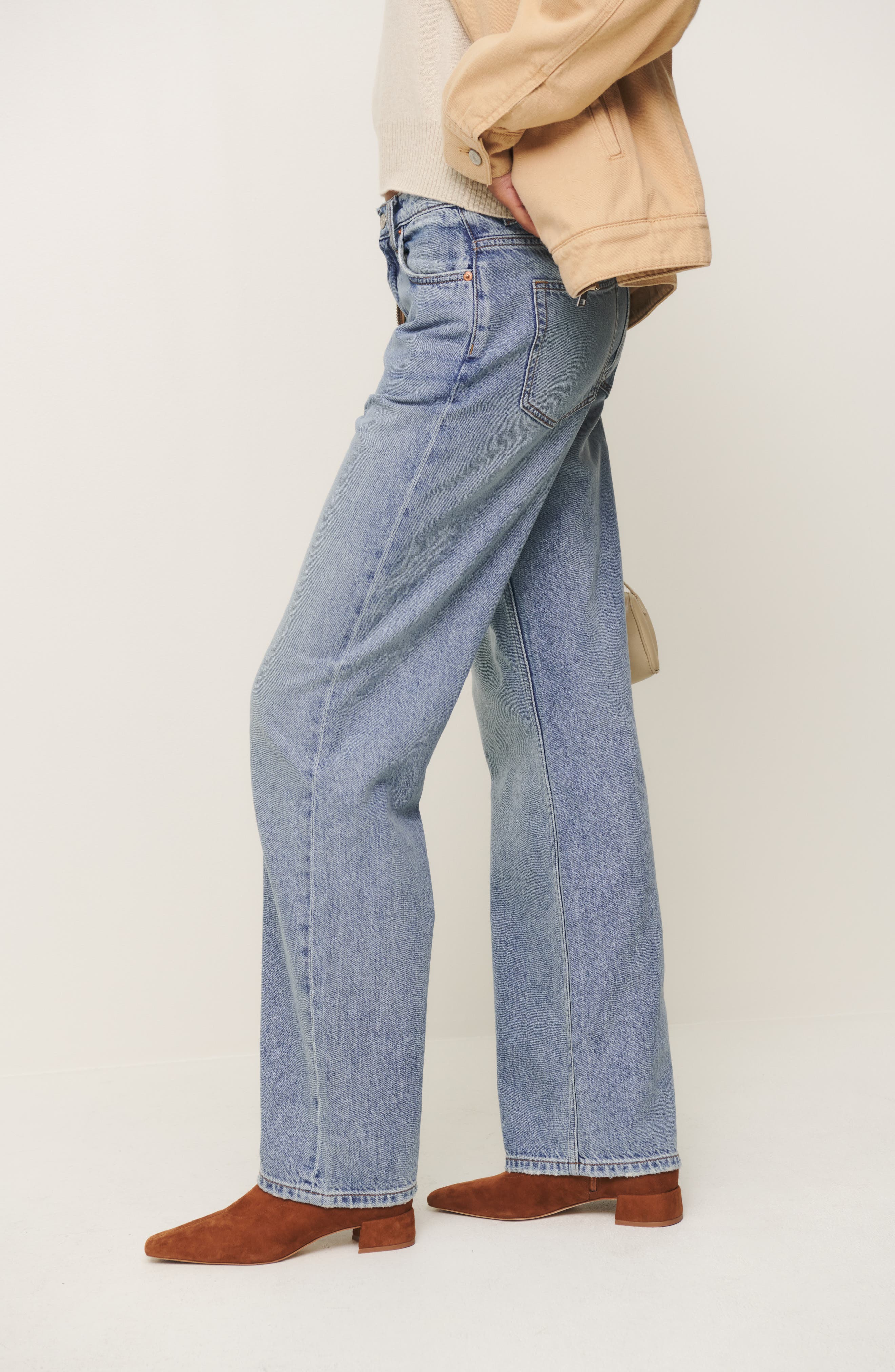 Reformation Rosina Bootie, Alternate, color, Rum Stretch Suede