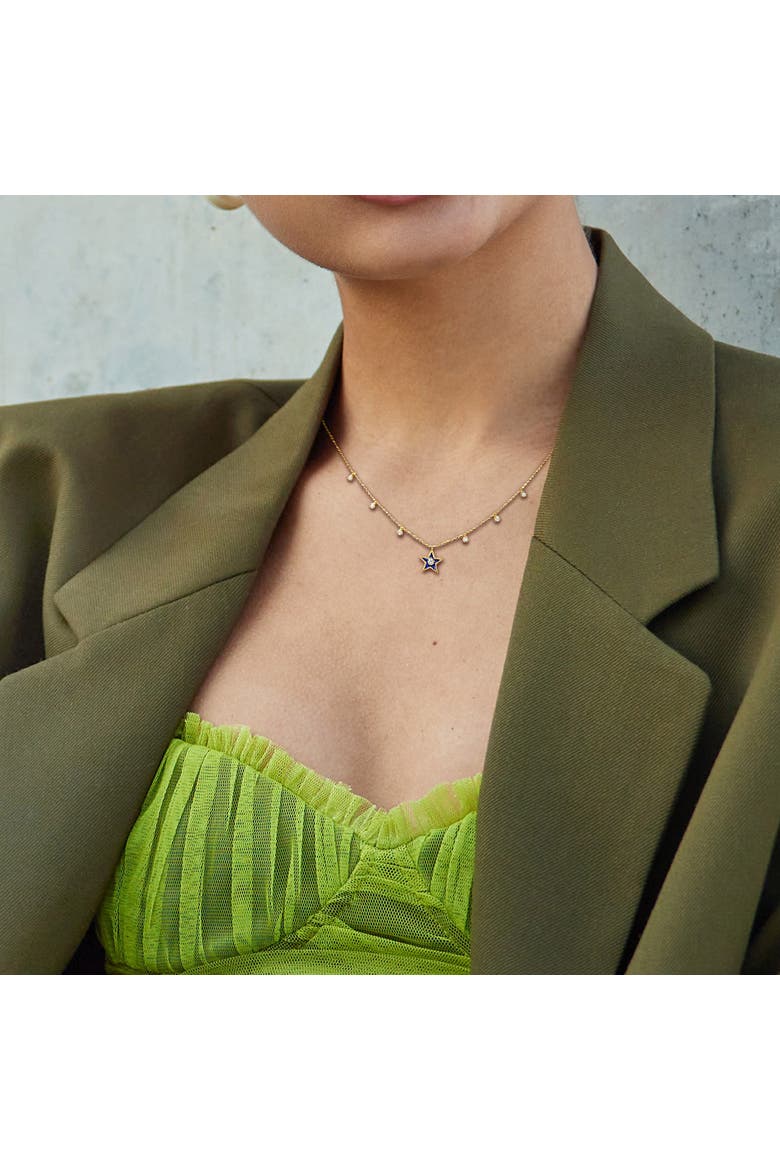 Diamond Symbol Station Necklace 14k Gold, Alternate, color, Star