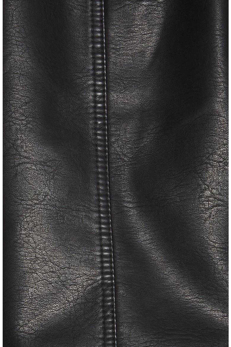 Kerri Faux Leather Crop Jacket, Alternate, color, BLACK