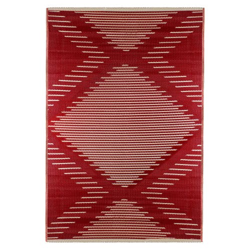 Northlight 4' X 6' Red And Beige Southwestern Pattern Rectangular Outdoor Area Rug In Red