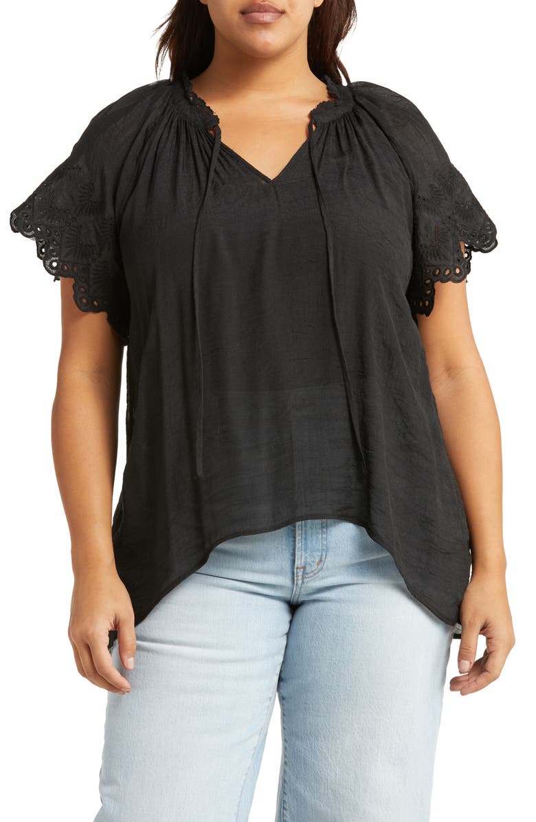 Forgotten Grace Eyelet Blouse, Main, color,