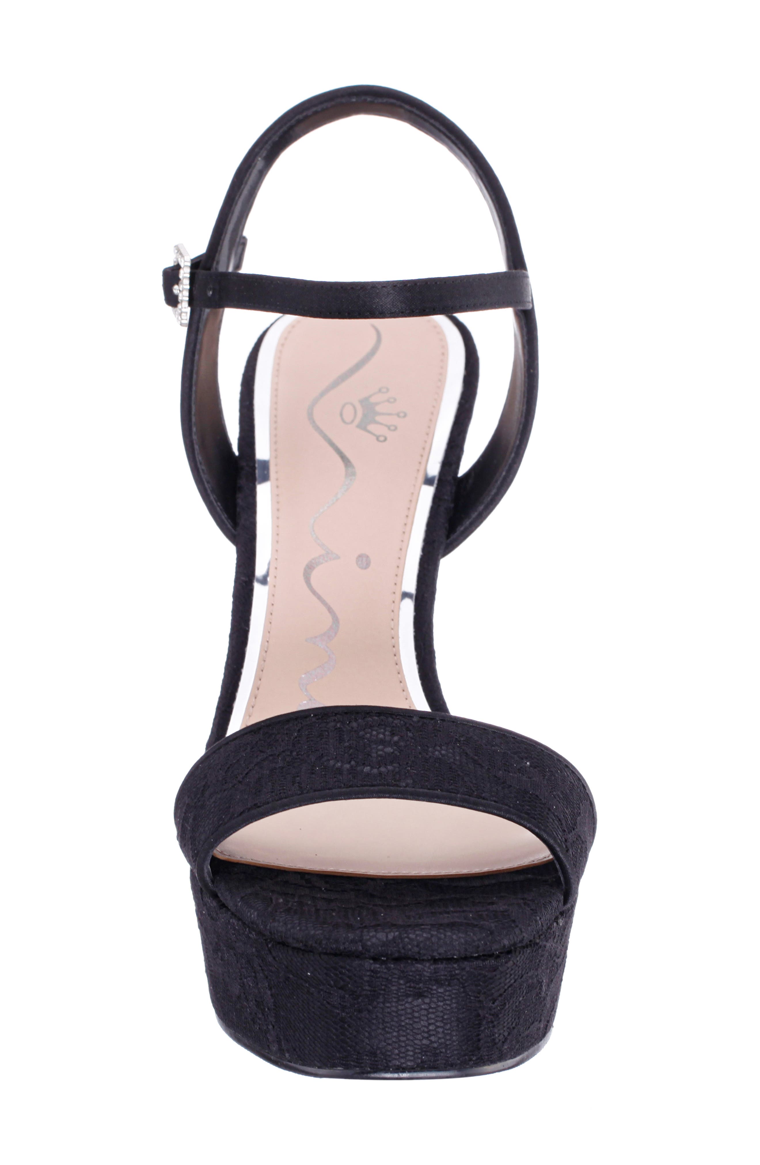 Nina Alma Platform Sandal, Alternate, color, Black