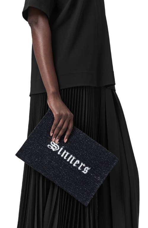 Allsaints Izzy Sinners Recycled Polyester Clutch In Black