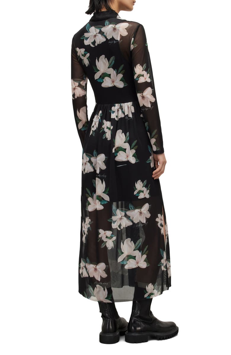 AllSaints Kelda Alessandra Long Sleeve Mesh Shirtdress, Alternate, color, 