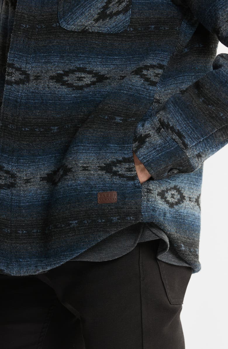 JACHS Geometric Jacquard Faux Shearling Lined Jacket, Alternate, color, Grey Aztec