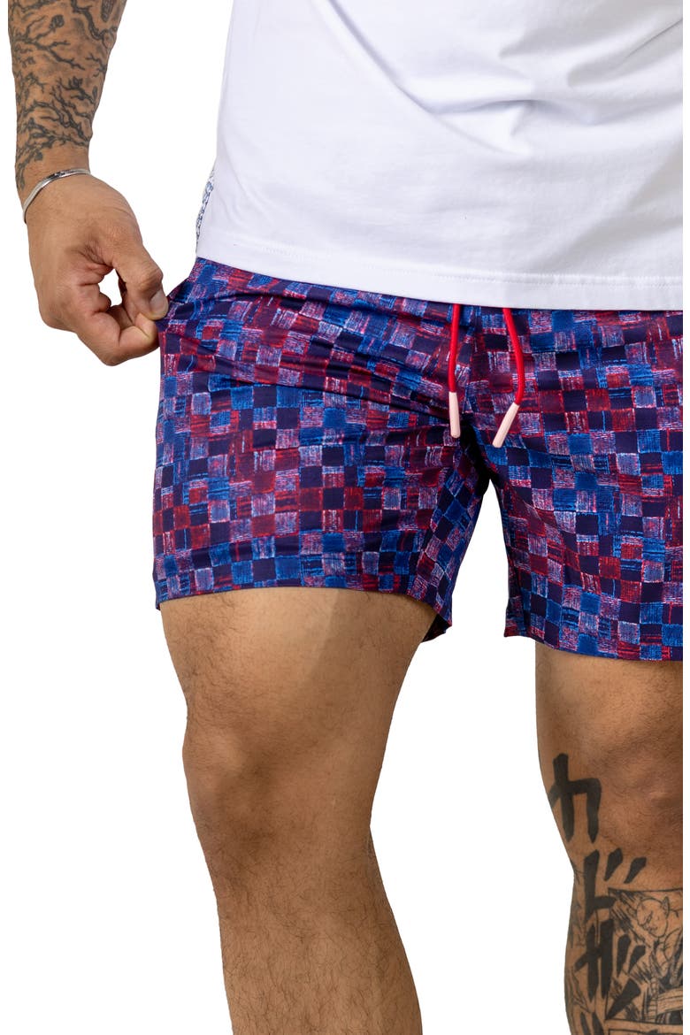 Swim Marthyr Print Swim Trunks, Alternate, color, PURPLE