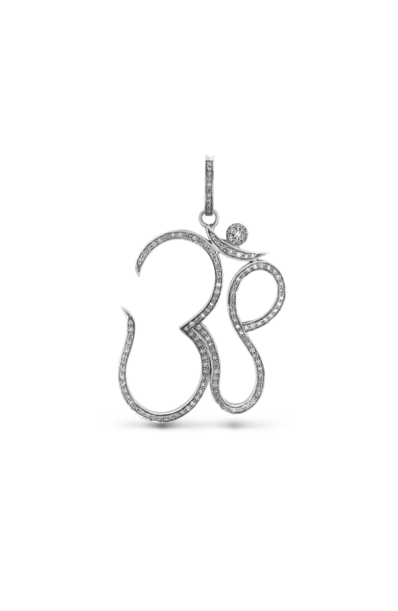 Sheryl Lowe Diamond Om Pendant, Main, color, Sterling Silver