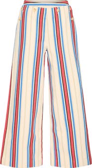 ICHI Iherina Pleated Stripe High Waist Pants