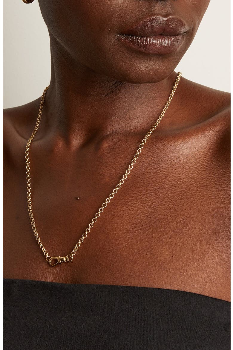 Gold Rolo Chain Necklace, Alternate, color, Yellow Vermeil