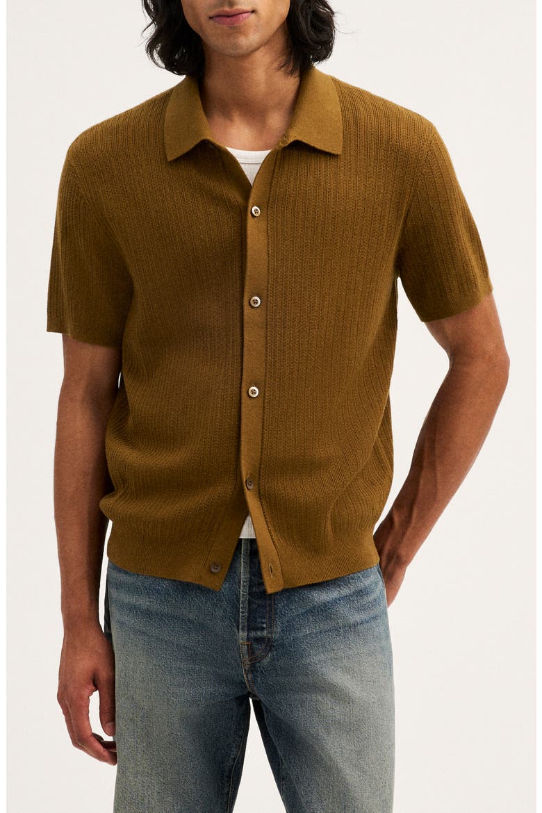 Button-Up Sweater Polo, Main, color, WEATHERED OLIVE