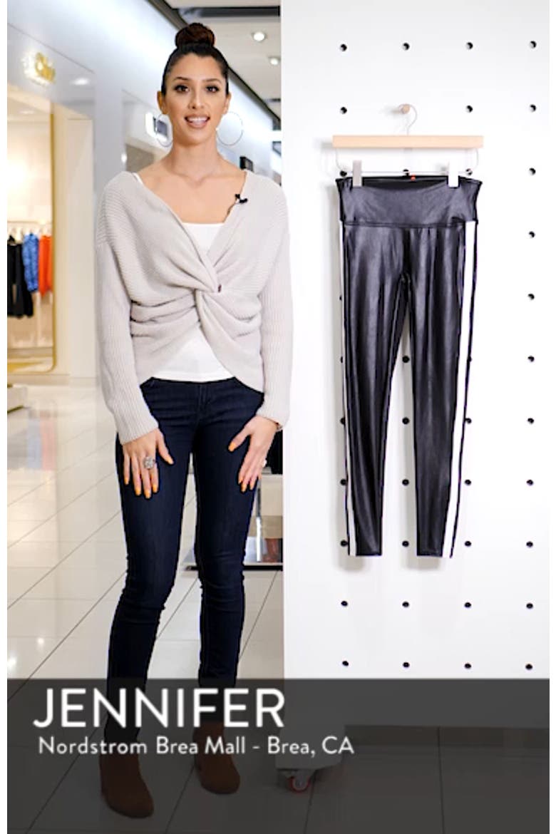 Side Stripe Faux Leather Leggings video