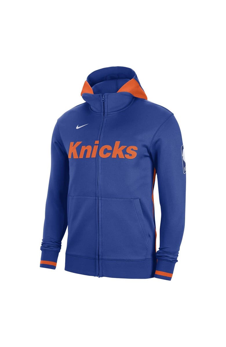 Nike Men's Nike Blue New York Knicks Authentic Showtime Performance Full-Zip Hoodie, Alternate, color, 