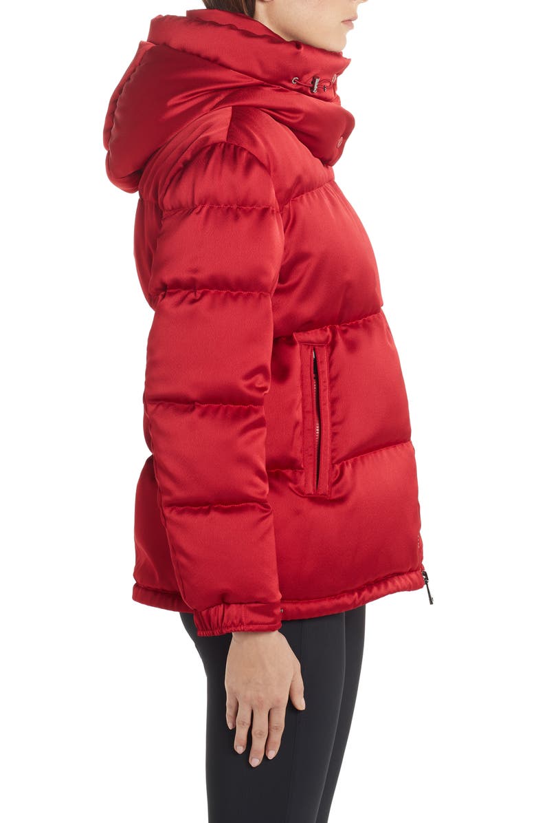 Moncler Wil Hooded Quilted Down Satin Puffer Jacket, Alternate, color,