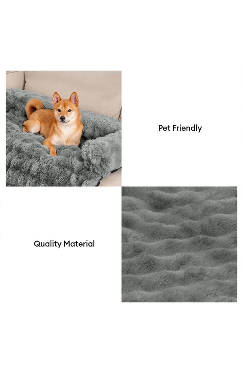 FunnyFuzzy Cozy Fluffy Sofa Seat Pad, Alternate, color, Grey