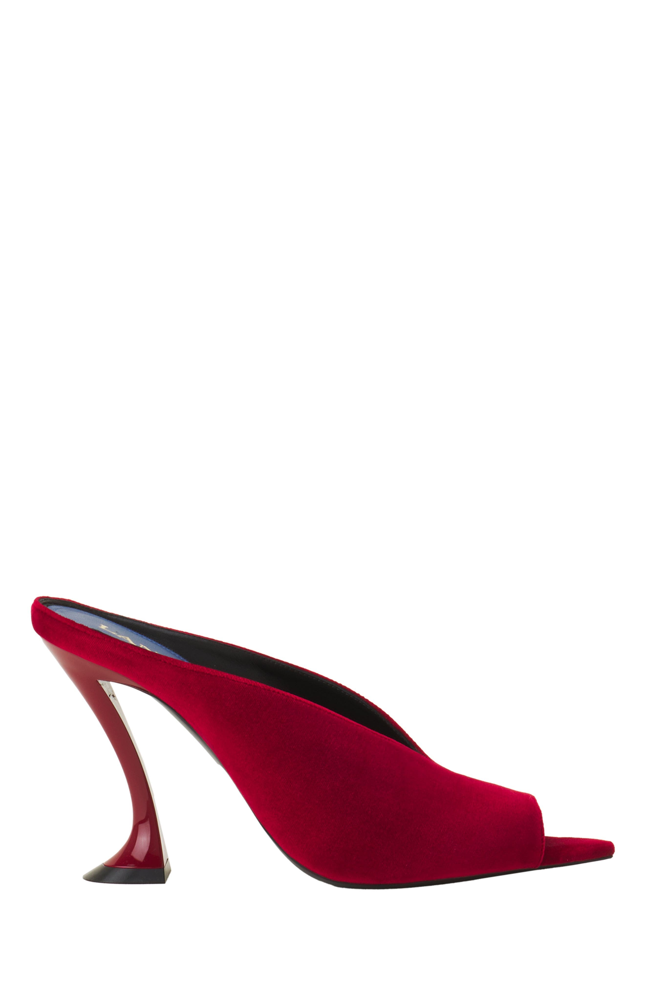 Lanvin Midnight Step Mule In Velvet, Main, color, Red