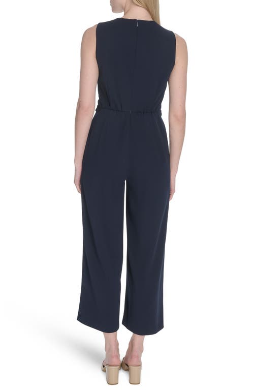 Calvin Klein Knotted Wide Leg Jumpsuit In Purple