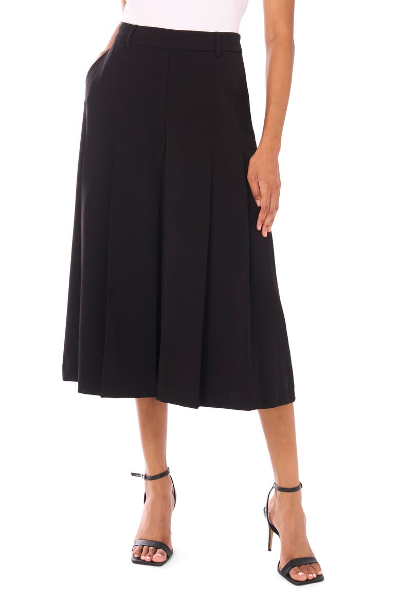 Halogen<sup>®</sup> Pleat Front Culottes, Main, color, Rich Black