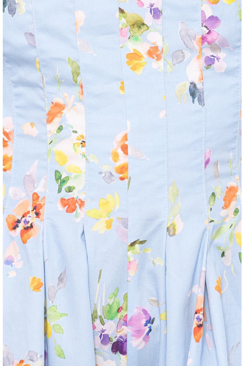 Wren Floral Strapless Wide Leg Cotton Jumpsuit, Alternate, color, CORNFLOWER BLUE FLORAL