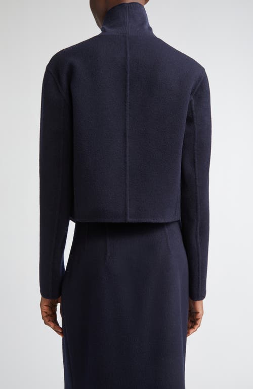 Lafayette 148 New York Foldover Front Double Face Wool & Cashmere Jacket In Blue