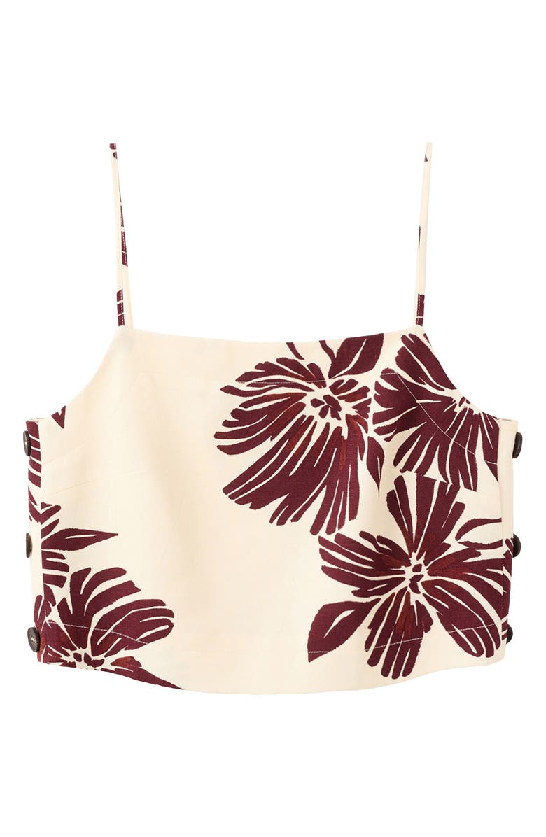 MANGO Floral Cotton Tank, Alternate, color, Ecru