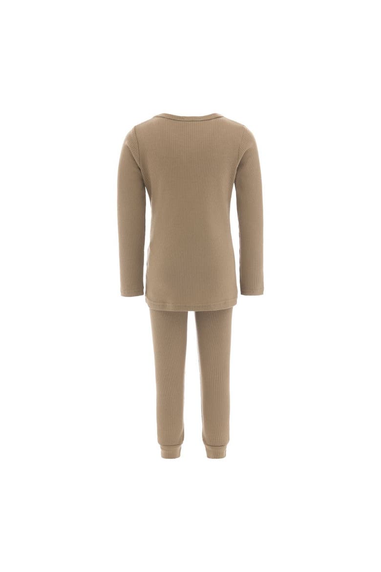 Striped Modal Outfit, Alternate, color, Khaki